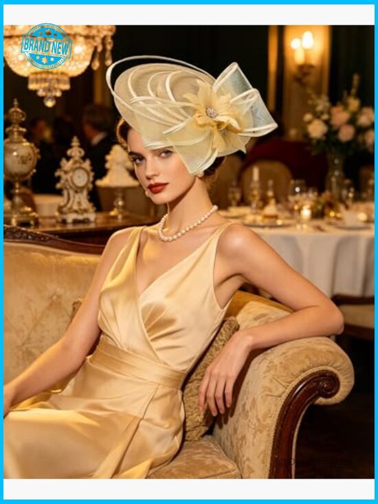 Fascinator Hat Tea Party Wedding Headband Elegant Feather Hair Accessory main image 5